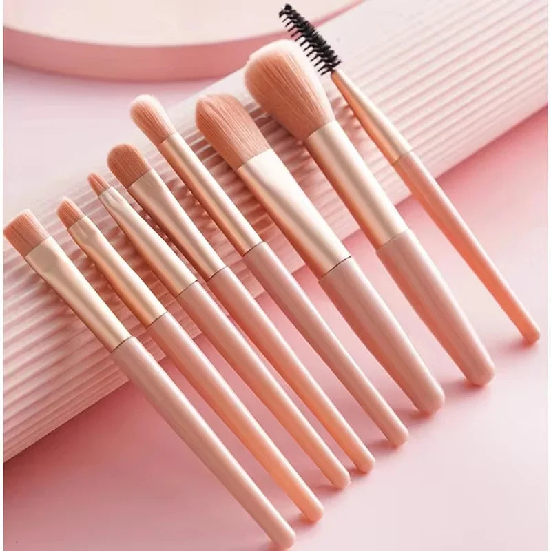 8Pcs Portable Makeup Brushes Set Cosmetic Foundation Powder Eye Shadow Blush Blending Concealer Beauty Make Up Brushes Tools