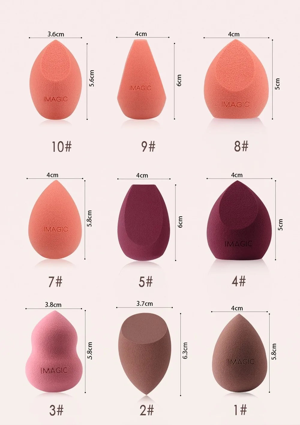 IMAGIC Makeup Foundation Sponge Makeup Cosmetic Puff Powder Smooth Beauty Cosmetic Make Up Sponge Puff