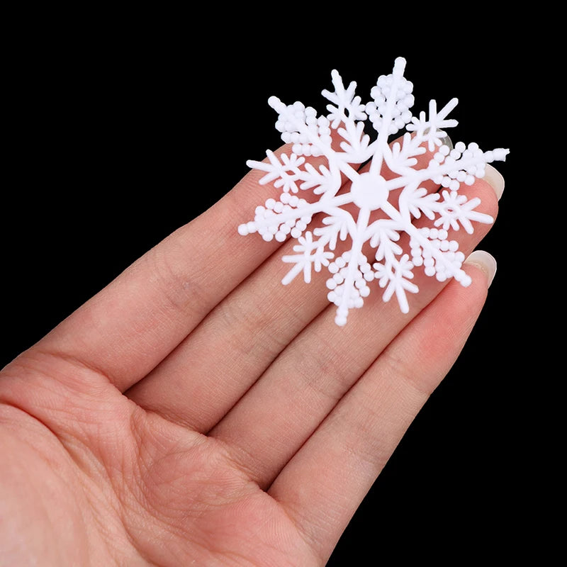 12 Petals Plastic White Snowflake Flakes Christmas Tree Decoration Snowflake Pendant Xmas Tree Hanging Ornament