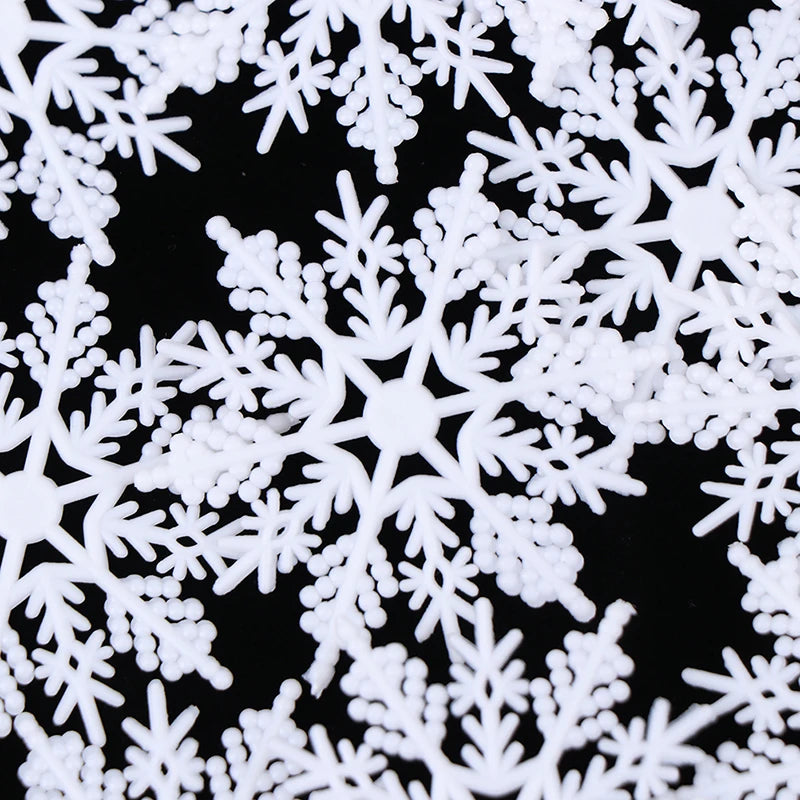 12 Petals Plastic White Snowflake Flakes Christmas Tree Decoration Snowflake Pendant Xmas Tree Hanging Ornament