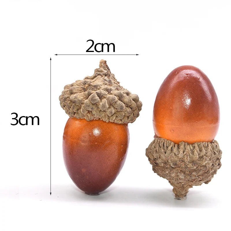 Artificial Acorn Nuts Christmas Fake Fruit Xmas Tree Ornaments Party Table Decoration DIY Christmas Garland Crafts for Home Deco