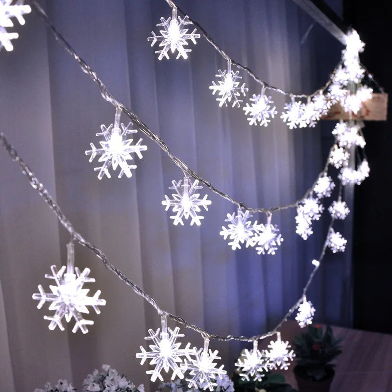 Snowflake LED Light Christmas Decorations For Home Hanging Garland Christmas Tree Decor Ornament 2023 Navidad Xmas Gift New Year