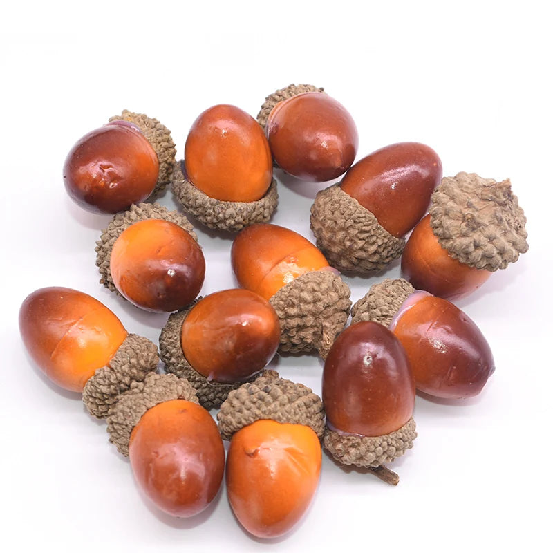 Artificial Acorn Nuts Christmas Fake Fruit Xmas Tree Ornaments Party Table Decoration DIY Christmas Garland Crafts for Home Deco