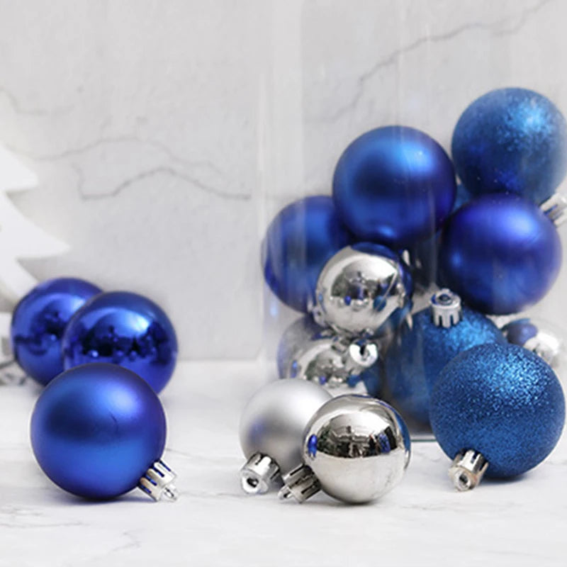 24pcs 3cm Christmas Ball Decoration for Tree Home Bauble Gold Silver Plastic Xmas Hanging Ball Ornaments Happy New Year 2021