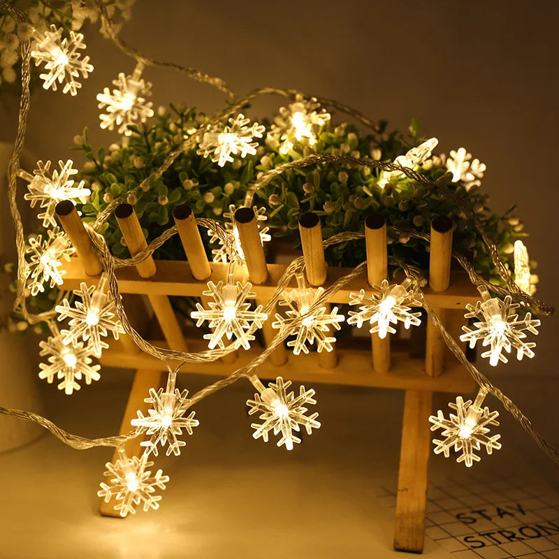 Snowflake LED Light Christmas Decorations For Home Hanging Garland Christmas Tree Decor Ornament 2023 Navidad Xmas Gift New Year