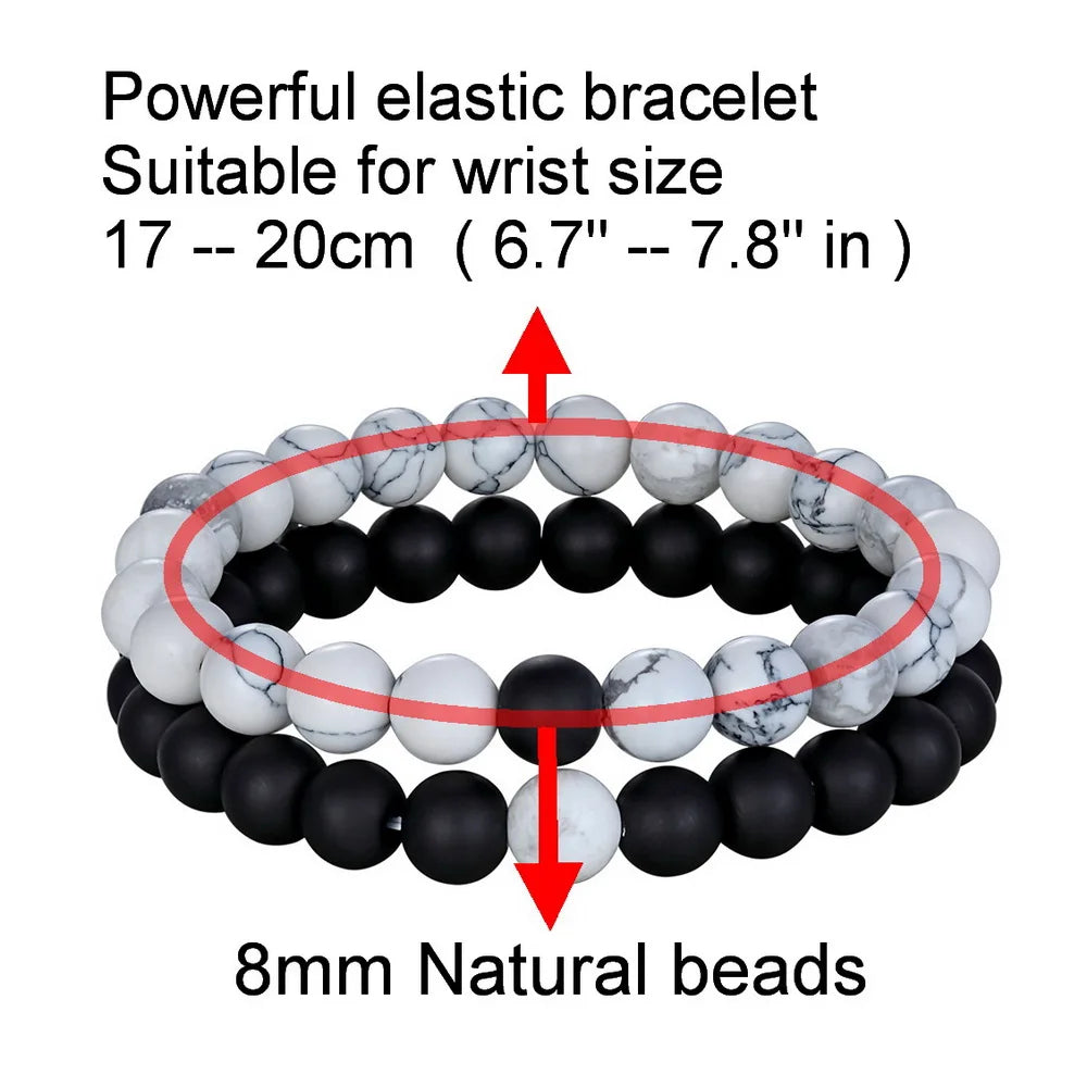 XQNI Various Combination Styles Beaded Bracelets For Men & Women For Couples Jewelry Stretch Elastic Rope DIY Size Birthday Gift