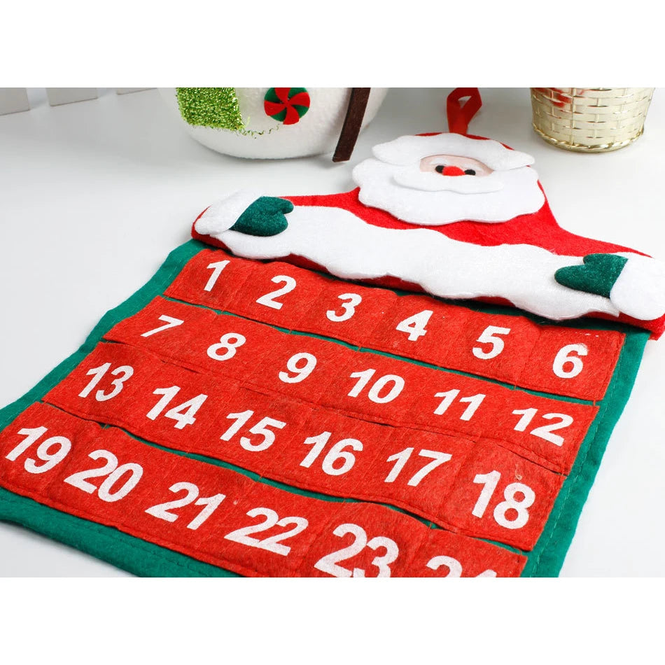 Christmas Decorations Velvet Hot Flowers Santa Claus Calendar Christmas Calendar Xmas Decorations