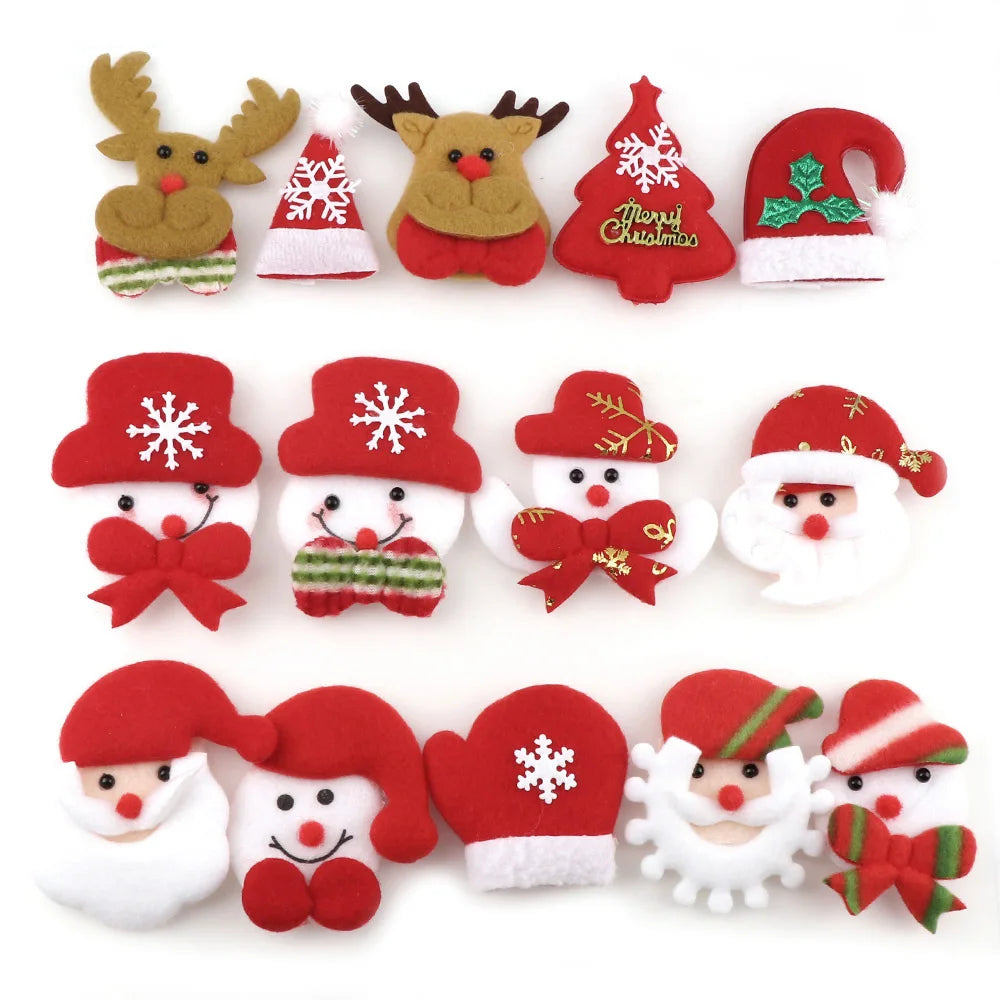 10PCS Merry Christmas Ornament plush snowman accessory Craft  New Year DIY Santa Claus Pendants Home Furnishing Tree Decoration