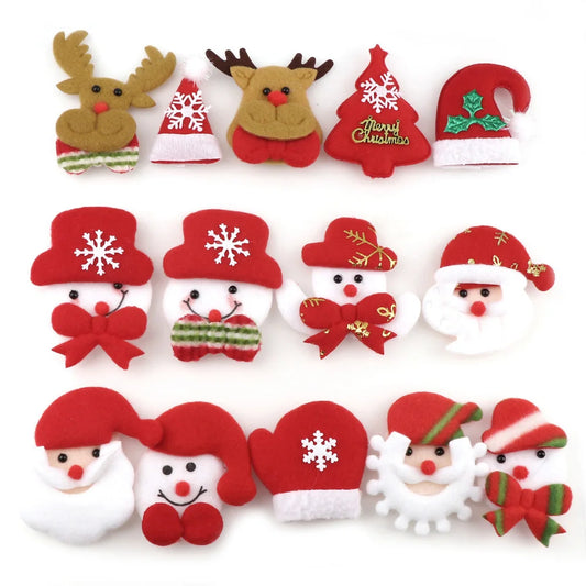 10PCS Merry Christmas Ornament plush snowman accessory Craft  New Year DIY Santa Claus Pendants Home Furnishing Tree Decoration