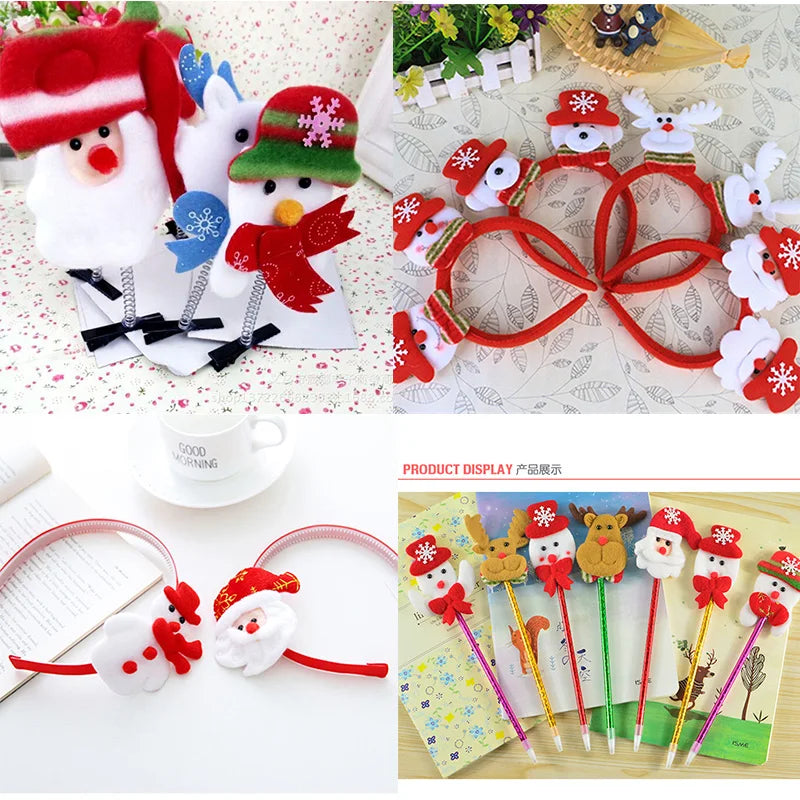 10PCS Merry Christmas Ornament plush snowman accessory Craft  New Year DIY Santa Claus Pendants Home Furnishing Tree Decoration