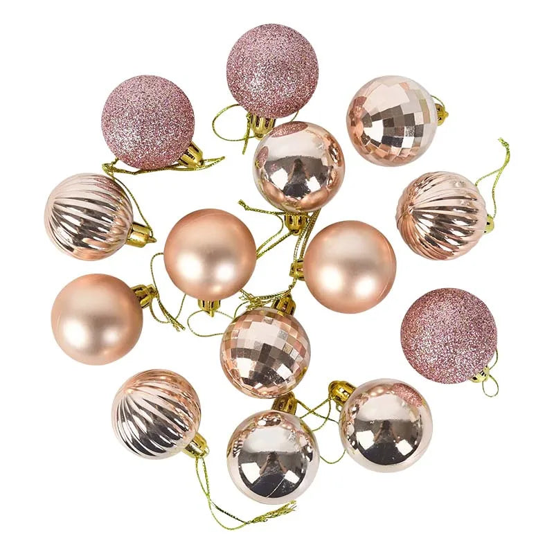 4cm White Christmas Tree Balls Decor 36Pcs/box Plastic Xmas Ball Ornament Decorations for Home Indoor Outdoor Navidad Supplies