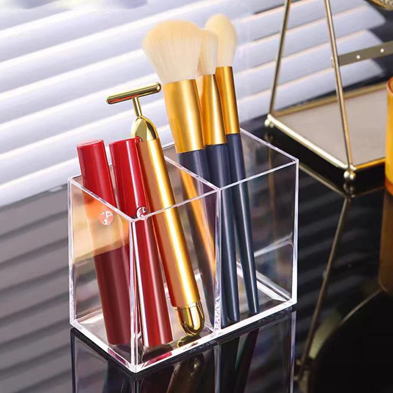 Makeup Brush Holder Makeup Organizer Cosmetic Storage Box Lipstick Eyebrow Pencil Display Stand Acrylic Transparent Plastic Box