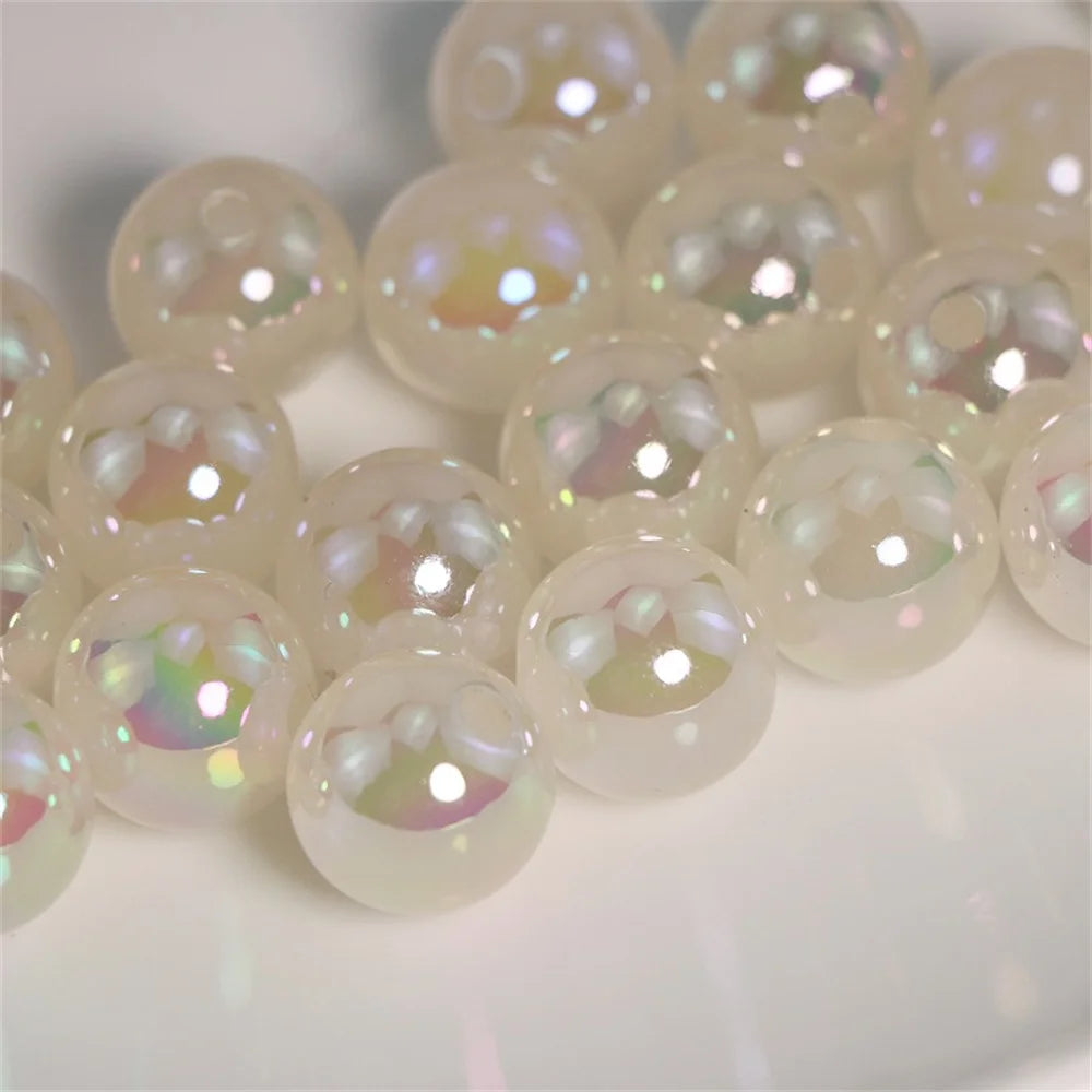 Diy Accessories Light Pink Purple Luminous Colorful Sunshine Straight Hole Beads Mobile Phone Chain Car Pendant Accessories