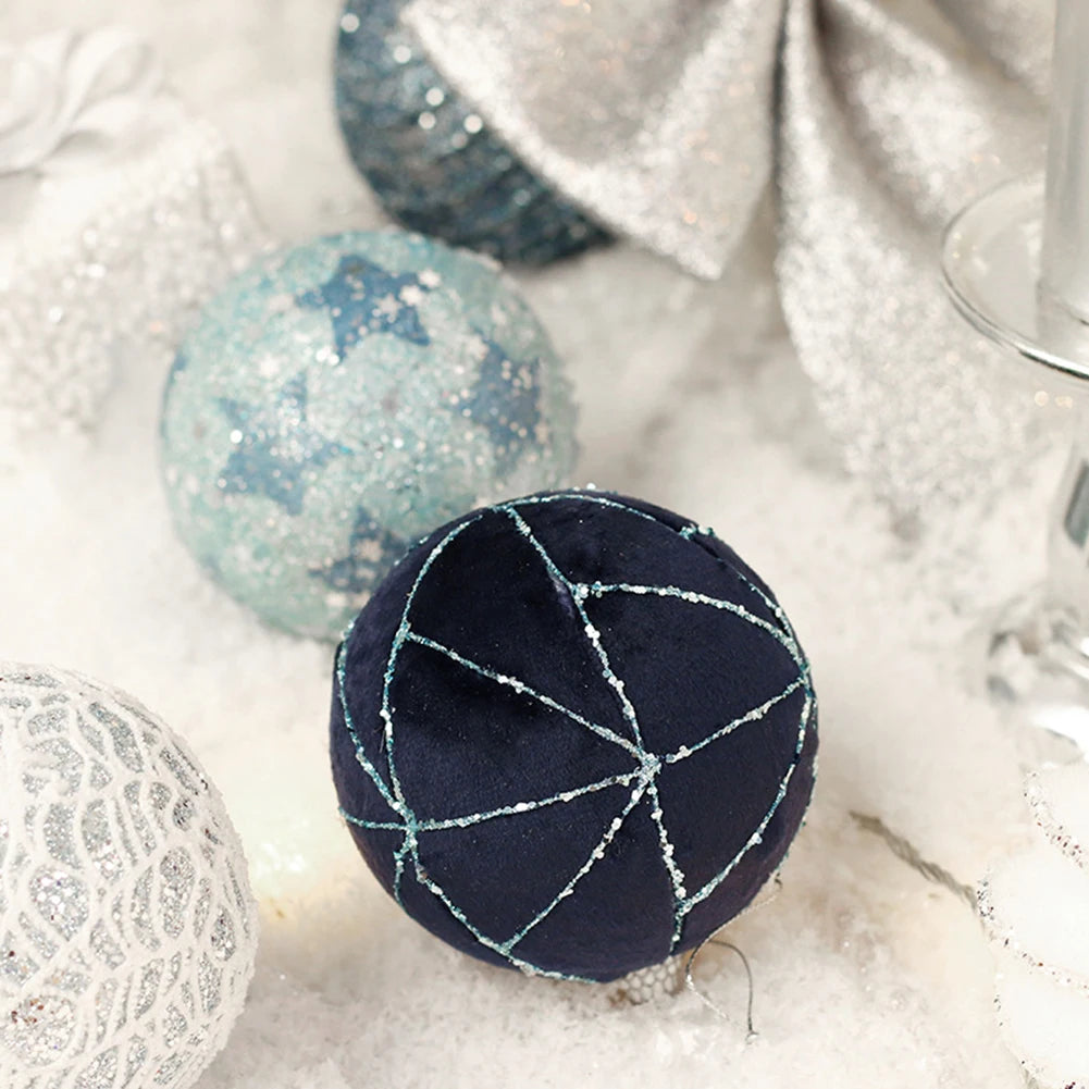 Christmas Blue Foam Decorations Ball Xmas Tree Top Star Set Chris Ball Ornaments Tree Decors Christmas Bulbs Ornaments