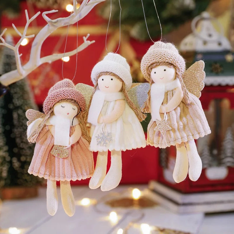 Christmas Ornaments Red Angel Girl Doll Christmas Tree Decorations New Year 2024 Noel Pendant Xmas Gifts Navidad Party Supplies