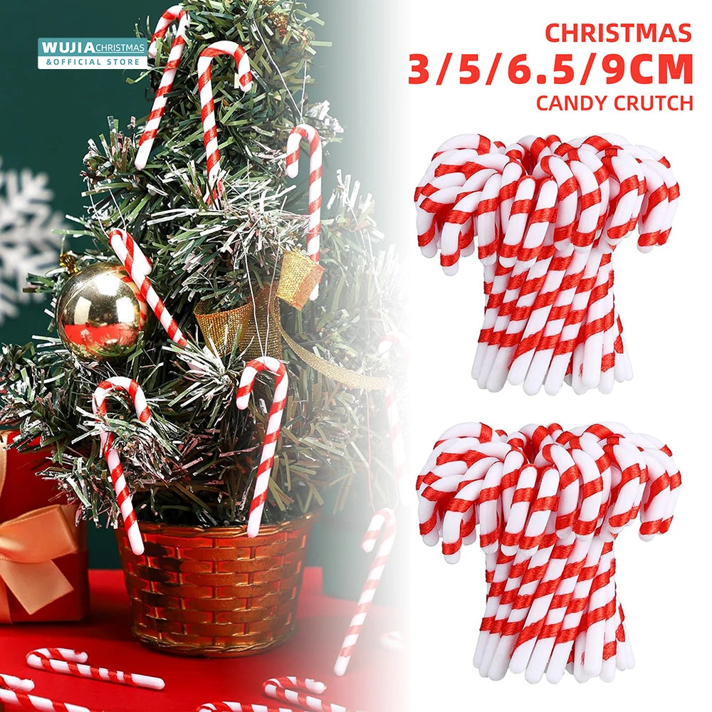 30pcs Christmas Candy Canes Xmas Tree Hanging Twisted Mini Crutch Pendant Ornament New Year Party Home Decor Kids Toy Noel Gifts