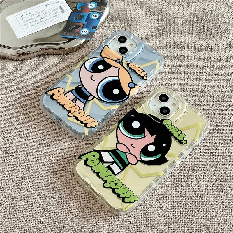 Powerpuff Girls sunglasses Cover for iPhone 11 12 13 14 15 Pro Max Plus X XS XR Soft Tpu Puff Girl Phone Case