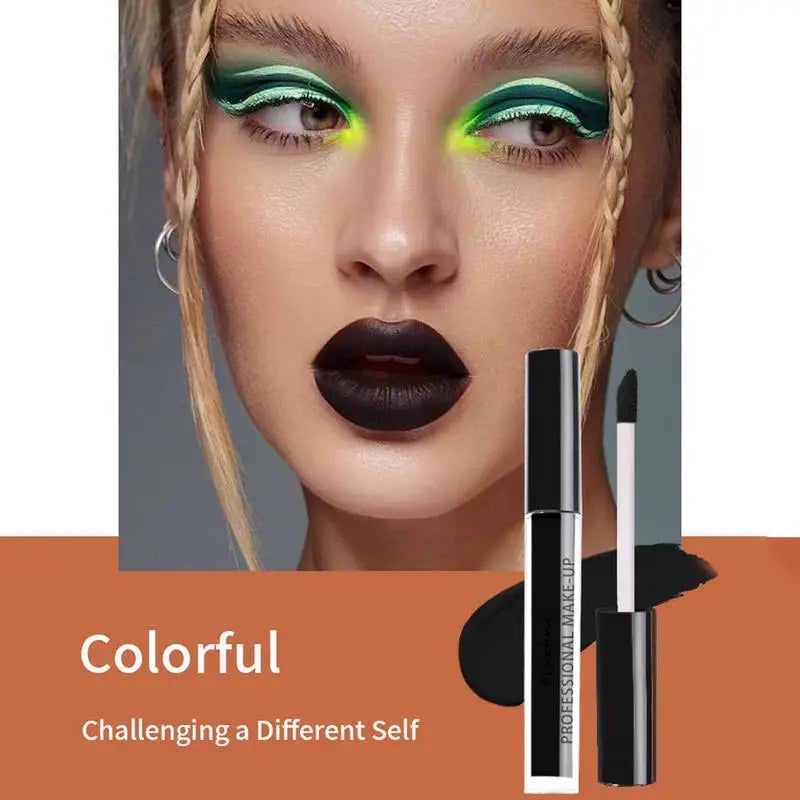 1pcs Liquid Lipstick Halloween Lipgloss Waterproof Long Lasting Sexy White Black Lips Halloween Lip Makeup Cosmetics