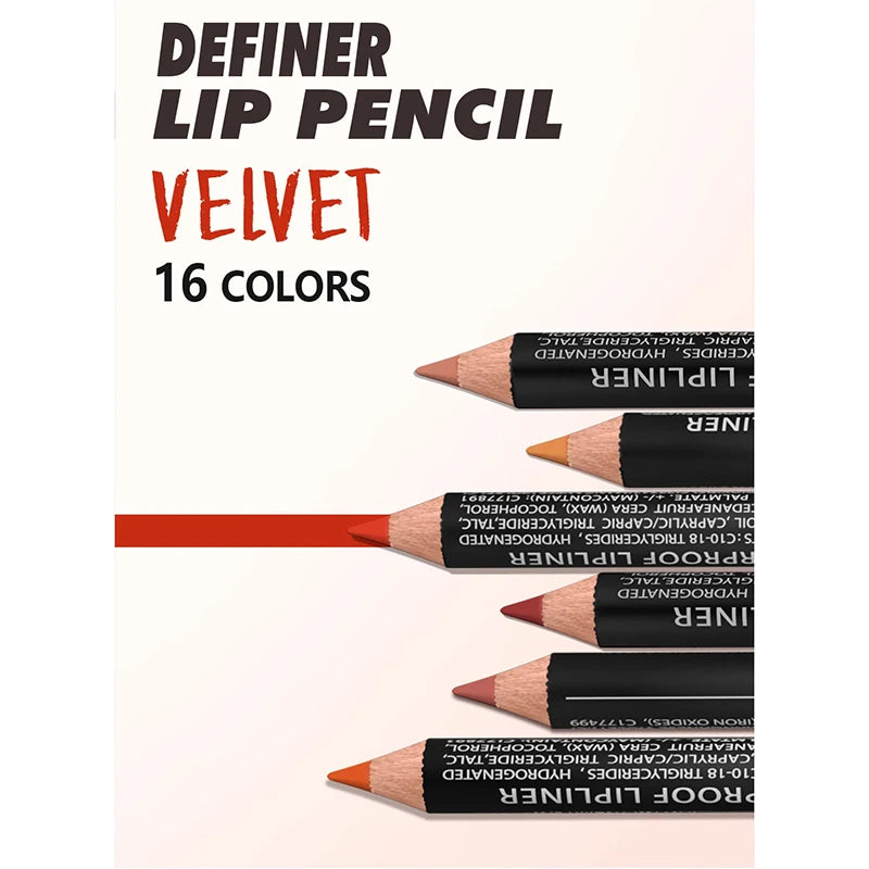 14 Color Wood Lipliner Nude Matte Lipstick Pencil Long-lasting Waterproof Lip Pencil High Pigmented Lip Liner Lip Makeup Tool