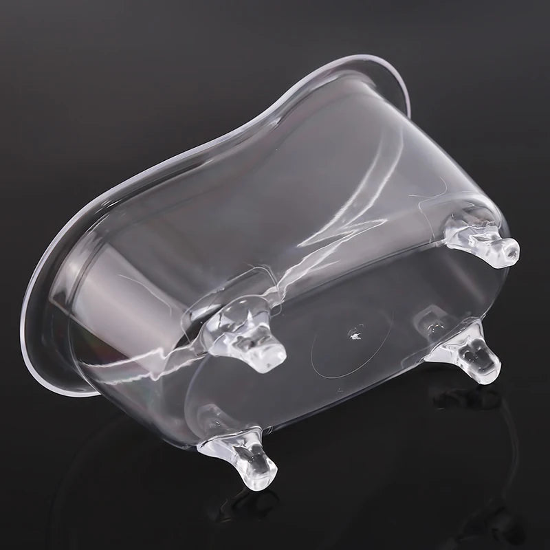 Makeup Organizer Plastic Mini Bathtub Soap Jewelry Storage Box Nail Casket Holder Desktop Sundry Storage Case 2023 New