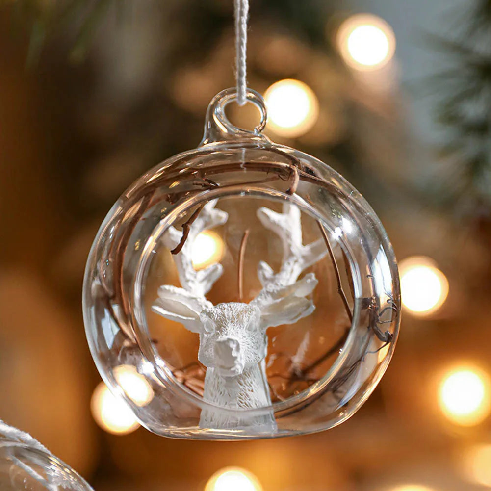 1pcs 9cm Christmas Transparent Ball Clear Baubles Fillable Ball Christmas Trees Hanging Ornament Glass Baubles Balls Party Decor