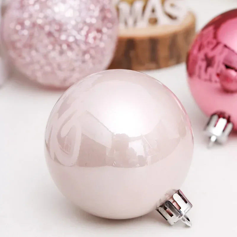 Pink Transparent Ball Christmas Ball Set Christmas Decorations for Home 6cm/30pcs Christmas Tree Pendant Adornos Navideños