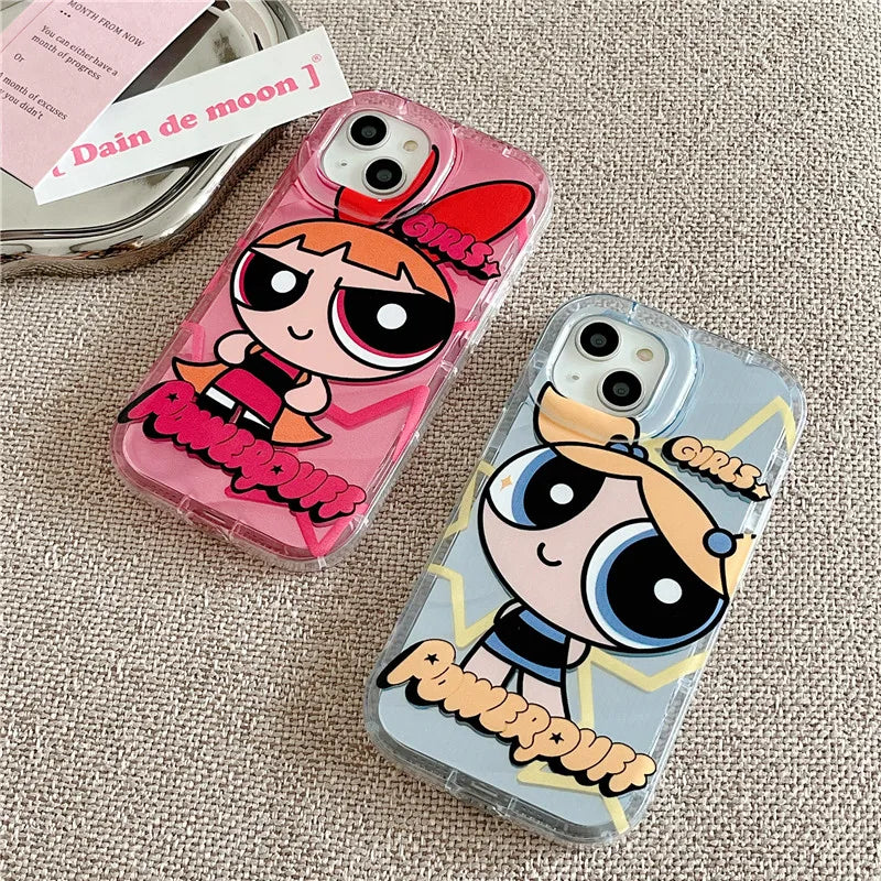 Powerpuff Girls sunglasses Cover for iPhone 11 12 13 14 15 Pro Max Plus X XS XR Soft Tpu Puff Girl Phone Case