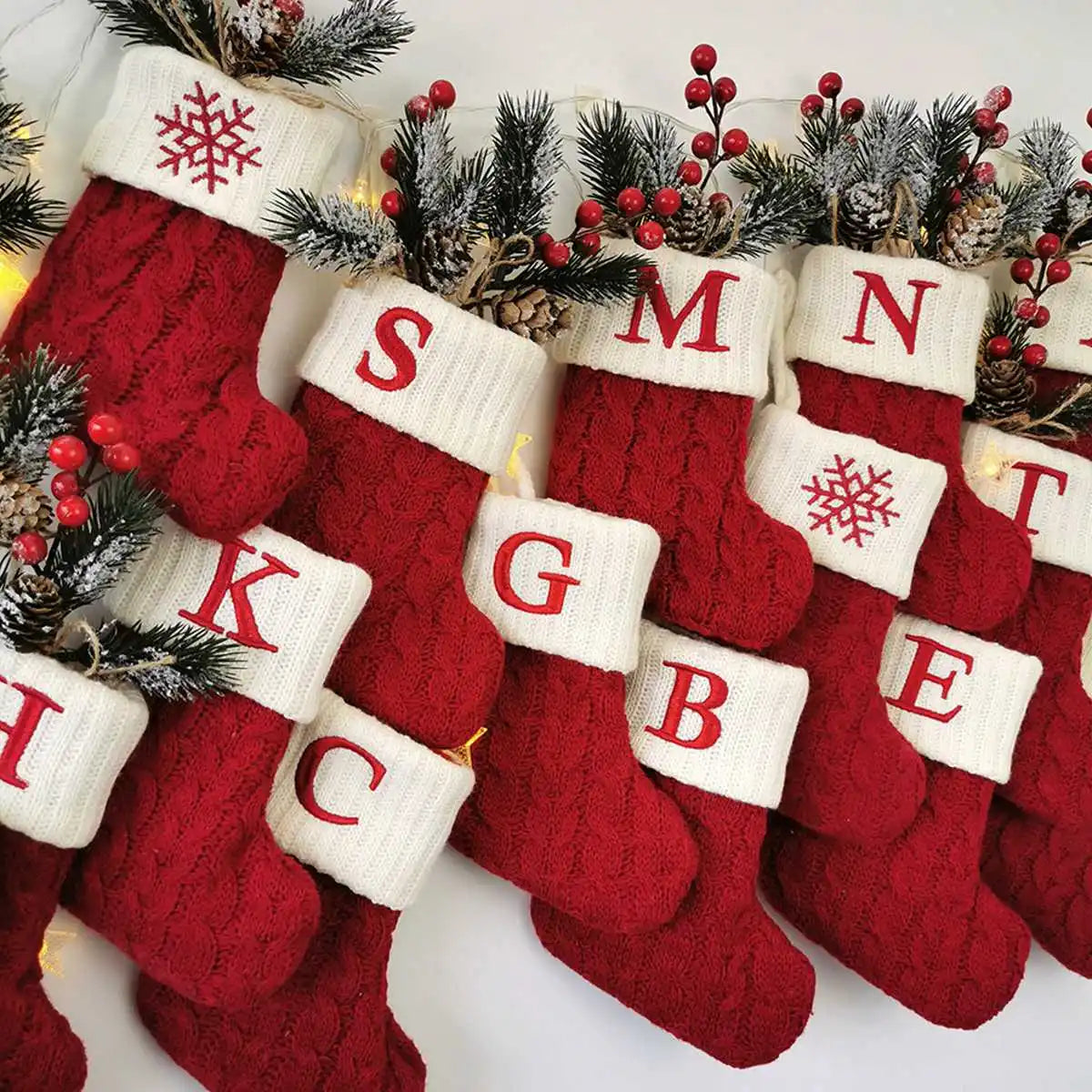 Christmas Alphabet Knitting Socks Christmas Tree Ornaments Christmas Decorations For Home 2023 Navidad Noel 2024 Xmas Gift