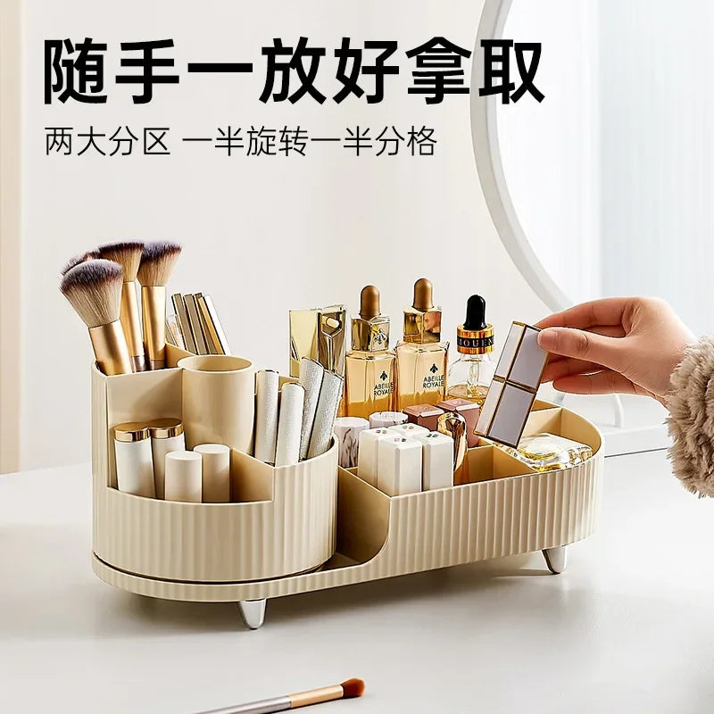 360° Rotating Makeup Brush Holder Cosmet Storag Box Luxury Makeup Organiser Lipsticks Make Up Container Vanity Organizer Box