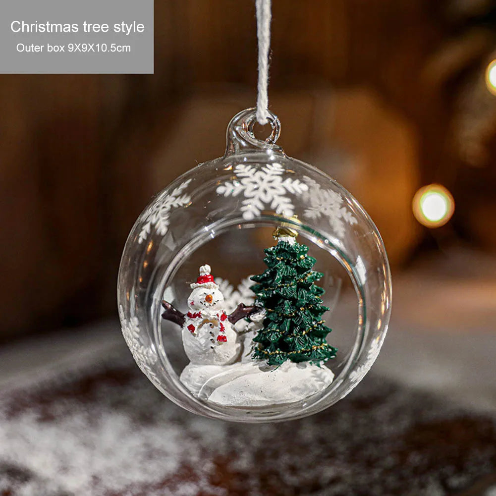 1pcs 9cm Christmas Transparent Ball Clear Baubles Fillable Ball Christmas Trees Hanging Ornament Glass Baubles Balls Party Decor