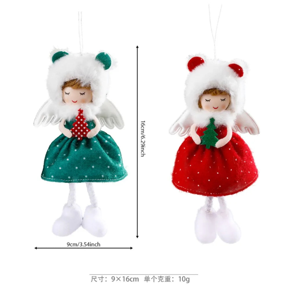 Christmas Ornaments Red Angel Girl Doll Christmas Tree Decorations New Year 2024 Noel Pendant Xmas Gifts Navidad Party Supplies