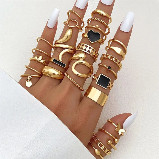 27Pcs Gold rings