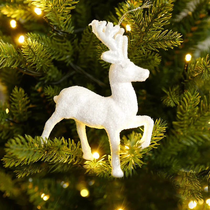 Xmas Tree Pendants Snowflake Angel Deer Hanging Ornaments Christmas Decorations For Home Kids Toy 2024 Navidad New Year Party