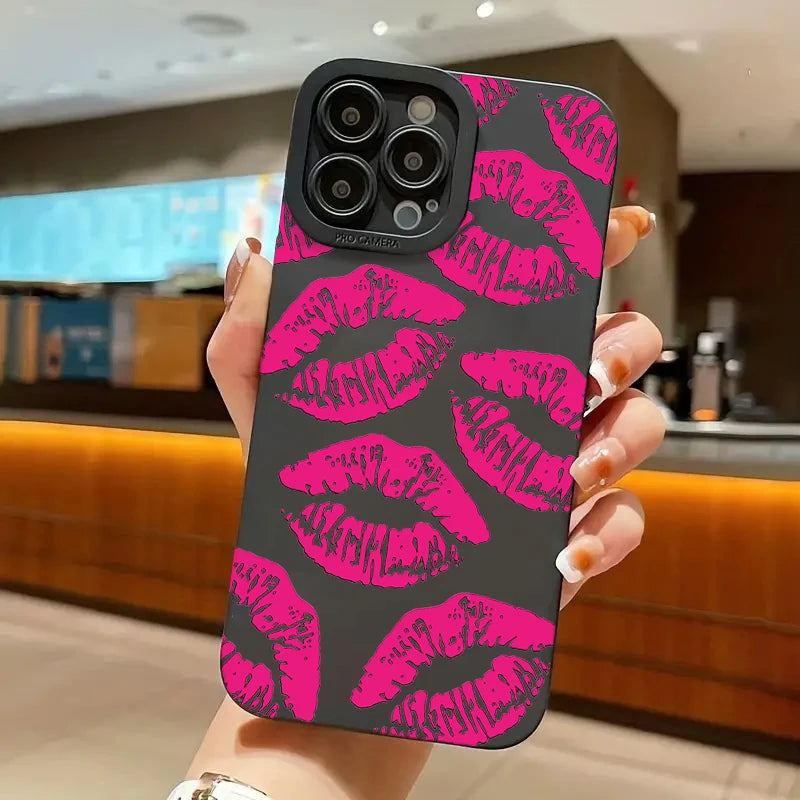 Sexy Girl Rose Lips Matte Phone Case for Redmi Note 11 12 13 10 Pro Plus 5G 12S 11S 10S Redmi 12C 13C 13 4G Turbo 3 Soft Cover