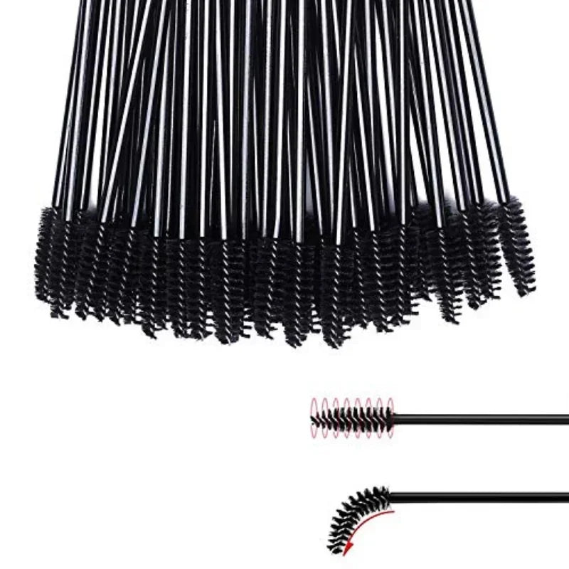 100/300Pcs Disposable Eyelash Mascara Brushes for Eye Lashes Extension Eyebrow and Makeup Lash Spoolies Wands