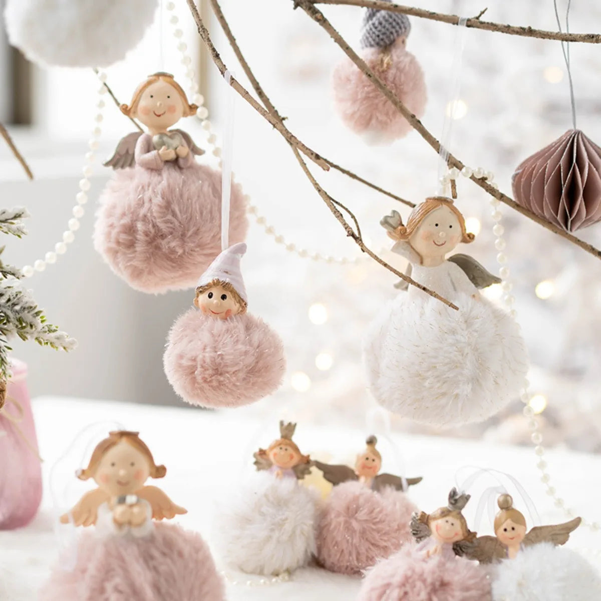 Christmas Best Wish Angel Baby Plush Doll Pendant Home Decorations Christmas Tree Pendants Hanging Ornaments New Year Gifts Toys