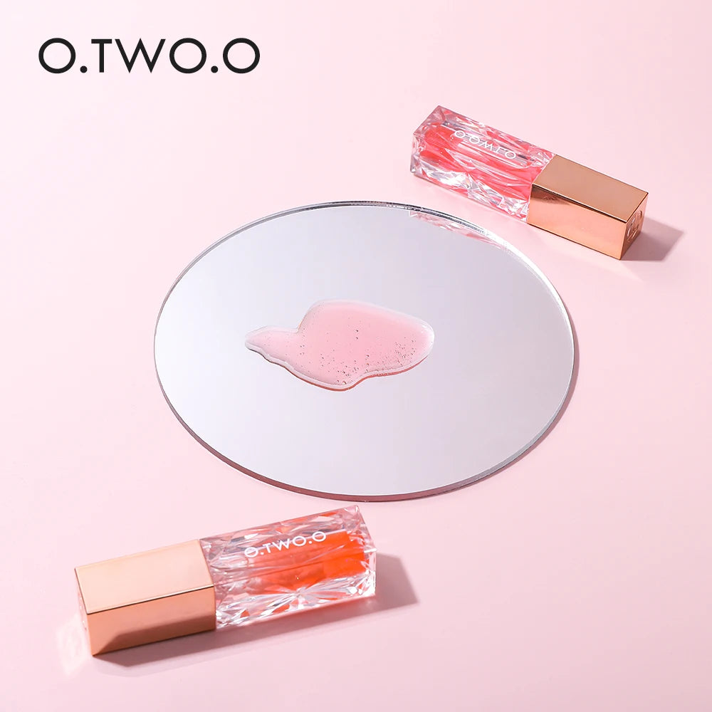 O.TWO.O Clear Crystal Lip Gloss Moisturizing Lip Oil Long Lasting Jelly Lips Transparent Shine Makeup Honey Lipgloss