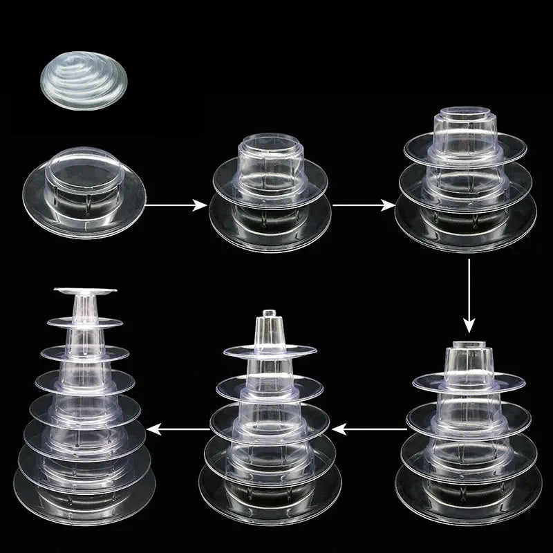 4/6/10 Tiers Round Macaron Tower Stand Desserts Display Rack Cupcake Tree Stands Tray For Wedding Birthday Cake Decorating Tools