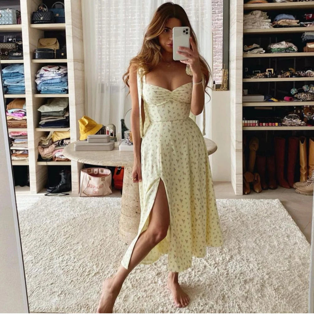 Summer Floral Long Dress Women 2024 Fashion Sleeveless Off Shoulder White Slim Slip Maxi Dresses Elegant Sundress Vestido Casual