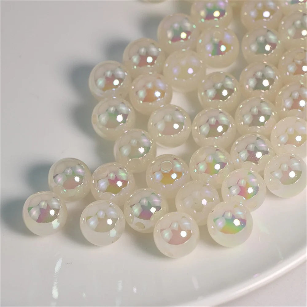 Diy Accessories Light Pink Purple Luminous Colorful Sunshine Straight Hole Beads Mobile Phone Chain Car Pendant Accessories