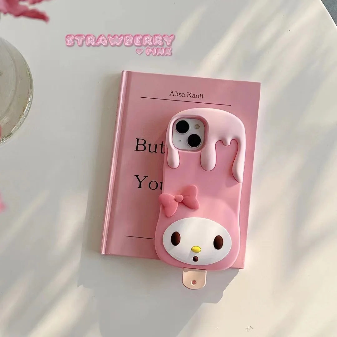 Sanrio my melody ice cream Pink girls Anime Phone Case For iPhone 15 14 13 12 11 Pro Max Xr Xs 8 14 Plus Case Cute cartoon Cover