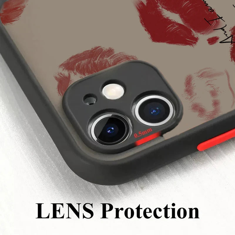 Sexy Girl Red Lips Hard Matte Phone Case for Xiaomi Poco F5 X5 X4 X3 Pro F3 Mi 11 Lite 5G 12 13 Lite 13T 12T 11T 14 12 Pro Cover