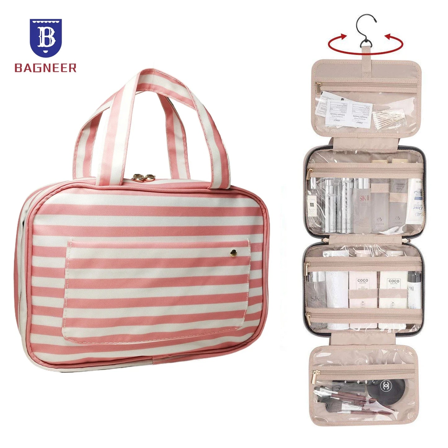 Foldable Makeup Bag Women Travel Organizer Hanging Toiletry Cosmetic Bag Waterproof Make Up Beauty Pouch Men Bathroom Storage