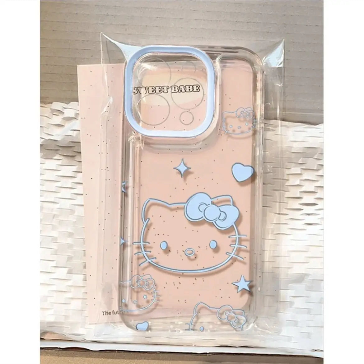 Sanrio Hello Kitty Blue KT Head Phone Case For iPhone 15 14 13 12 11 Pro Max 78Plus XR XS MAX Y2K Girl Cute Anti Fall Back Cover