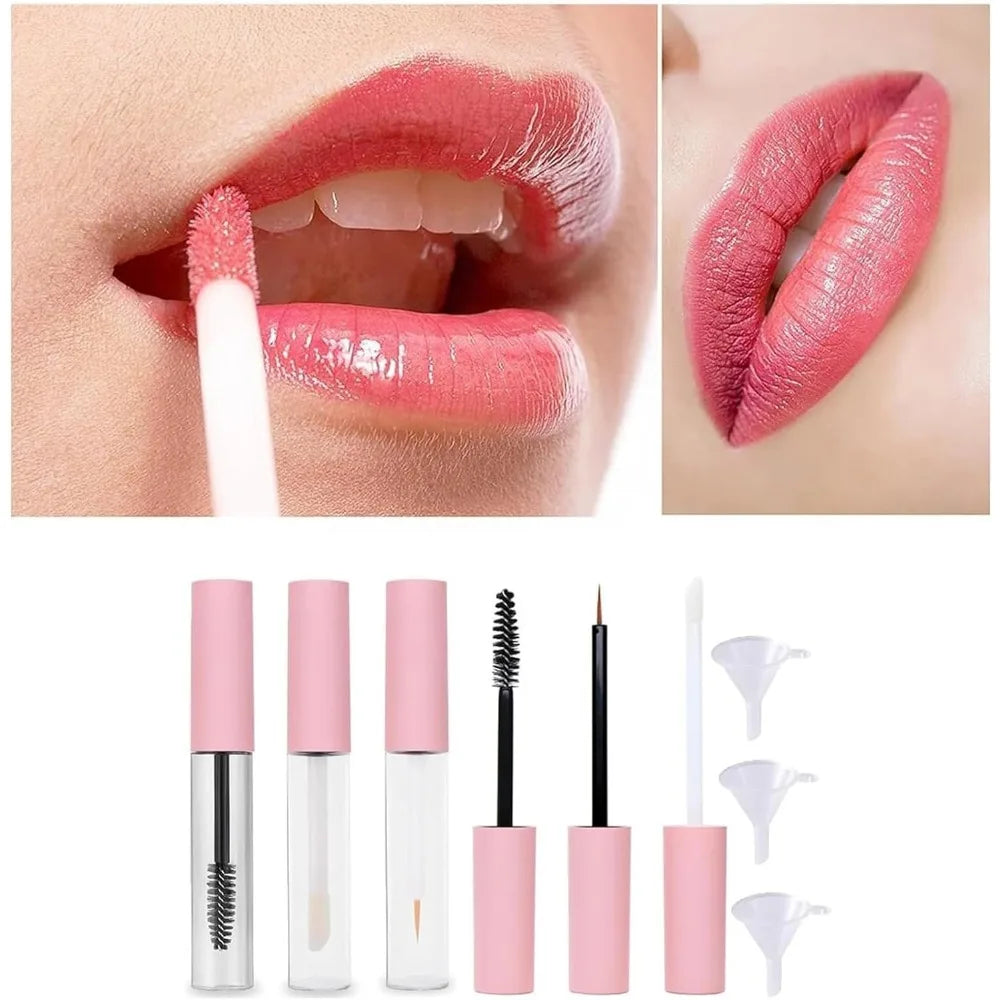 10Pcs 1.5ml/5ml/10ml Empty Mascara Tubes Eyeliner and Lip Gloss Tube Protable DIY Refillable Sample Cosmetic Clear Container