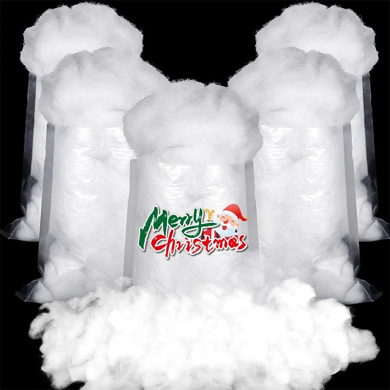 Christmas Fake Snow Cotton Like Artificial White Snow Fluffy Fiber Stuffing Snow Covering for Winter Christmas Tree Decoration