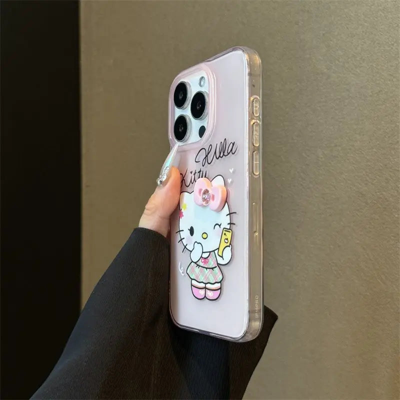 Sanrio Hello Kitty Take Photos Phone Case For iPhone 15 14 13 12 11 Pro Max XR XS MAX 7 8Plus Y2K Girl Cute Anti Fall Back Cover