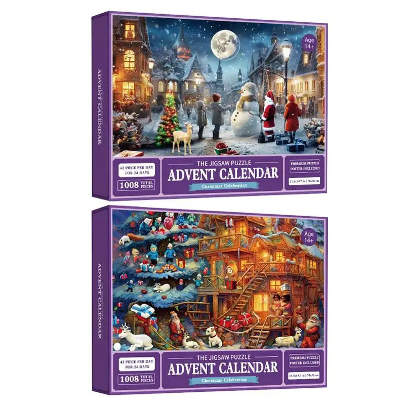 Advent Calendar Jigsaw Puzzles Christmas Jigsaw Puzzles Countdown Calendar Portable 24 Days Advent Calendar Puzzle Boxes For Kid