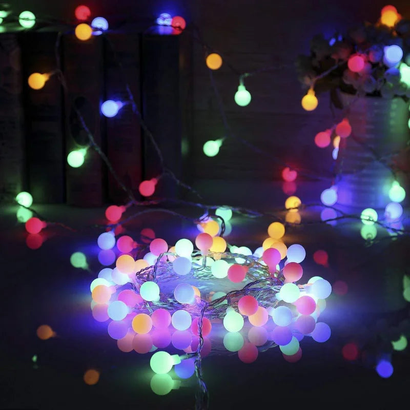 3M 6M 10M 22M Fairy Lights Garland LED Ball String Lights Waterproof for Christmas Tree Indoor Wedding Home Decoration 220V Lamp