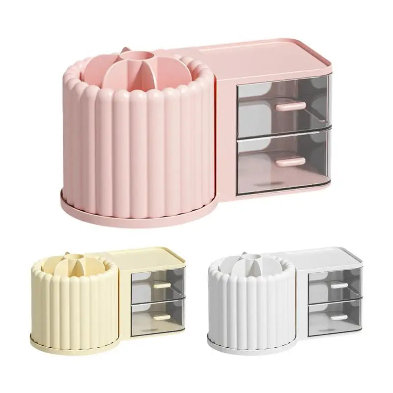 Rotating Makeup Storage Box Desktop Drawer Storage Box Detachable Partition Rotating Storage Rack home decor accessories